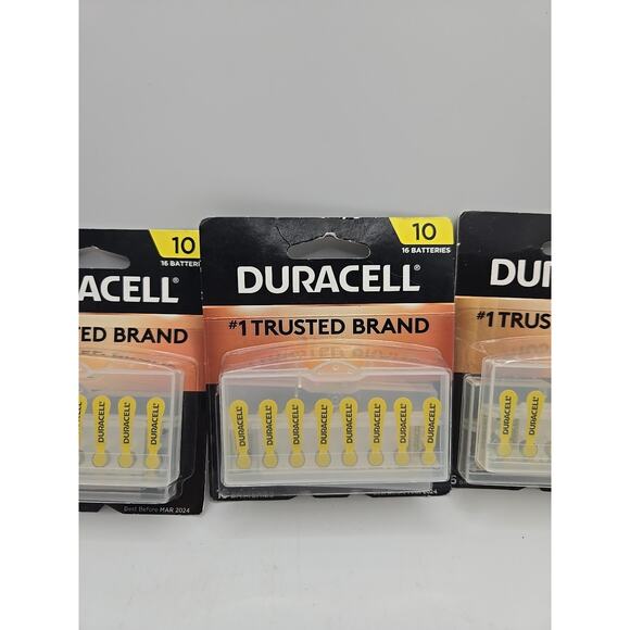 3 Pack Duracell DA10B16ZM10 Hearing Aid Batteries Set of 16 - Picture 2 of 2